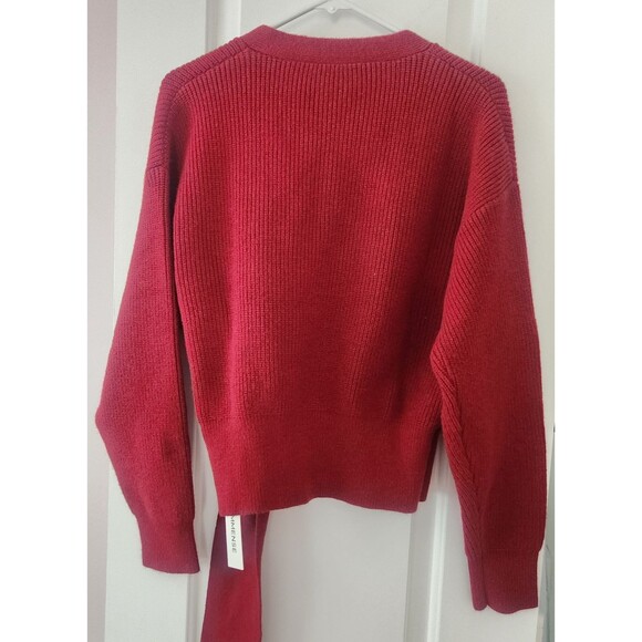 NWT Commense Red Metal Ring Wrap Cardigan Sweater Knit Top - LARGE - Picture 5 of 8